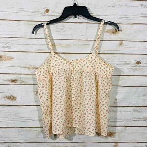 Madewell Stitched Swing Bright Bud Floral Tank Top Women's Size 10 New